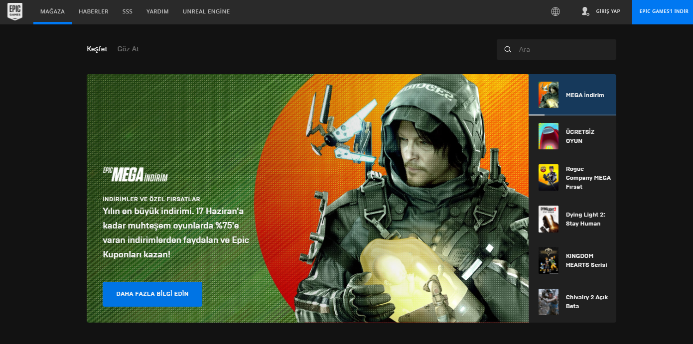 Epic Games Store Kayıt