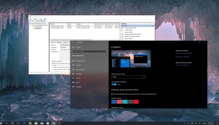 Windows 10 Otomatik Karanlık Aydınlık Modu