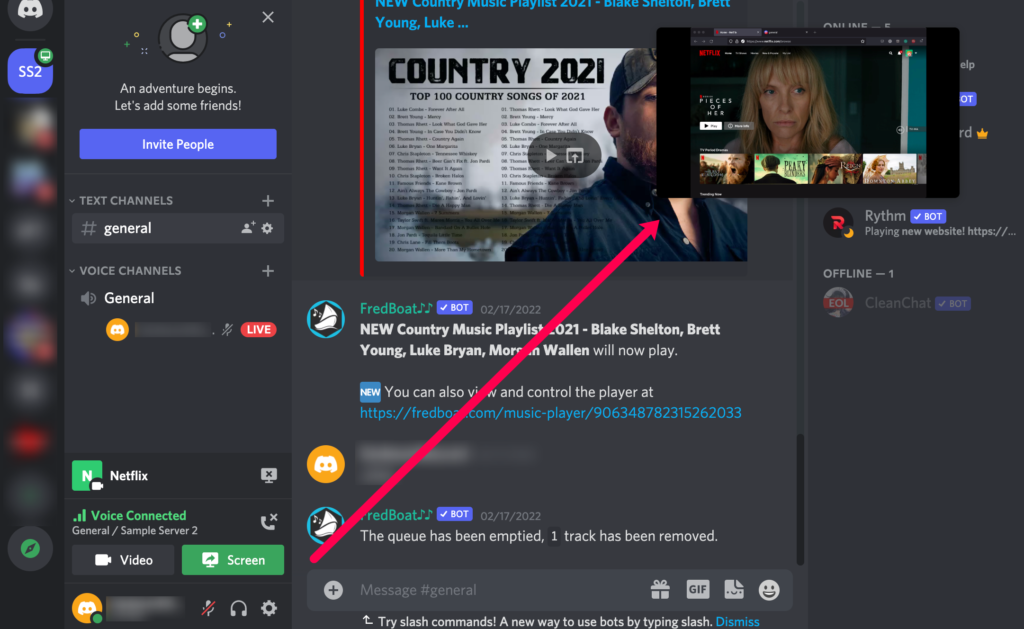 Netflix'te Discord'da Ekran Paylaşımı