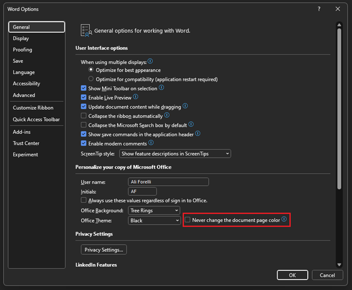 Microsoft Word Karanlık Mod Nasıl Devre Dışı Bırakılır?
